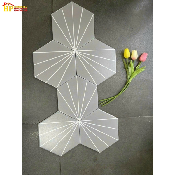 GẠCH LÁT NỀN 200X230 LỤC GIÁC XÁM CHỈ CAO CẤP GIÁ RẺ