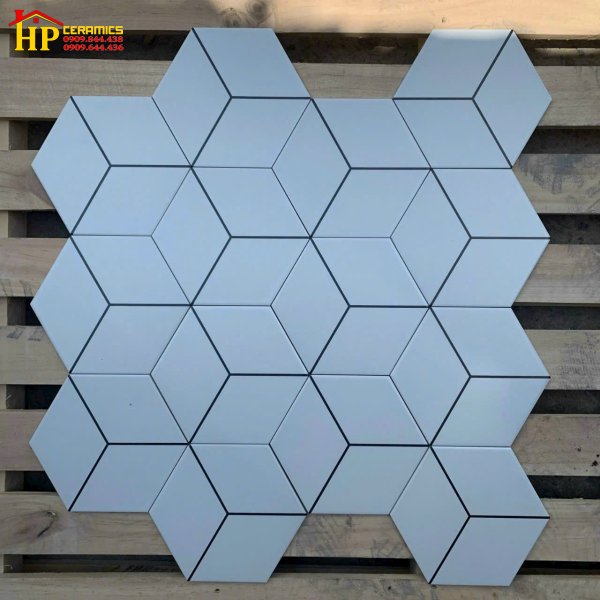 GẠCH LÁT NỀN 200X230 LỤC GIÁC TRẮNG HÌNH HỘP CAO CẤP GIÁ RẺ