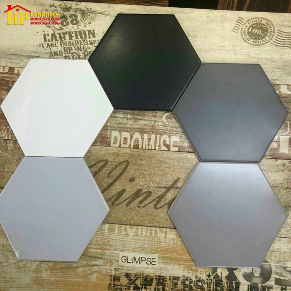 GẠCH LÁT NỀN 200X230 LỤC GIÁC XÁM ĐẬM CAO CẤP GIÁ RẺ