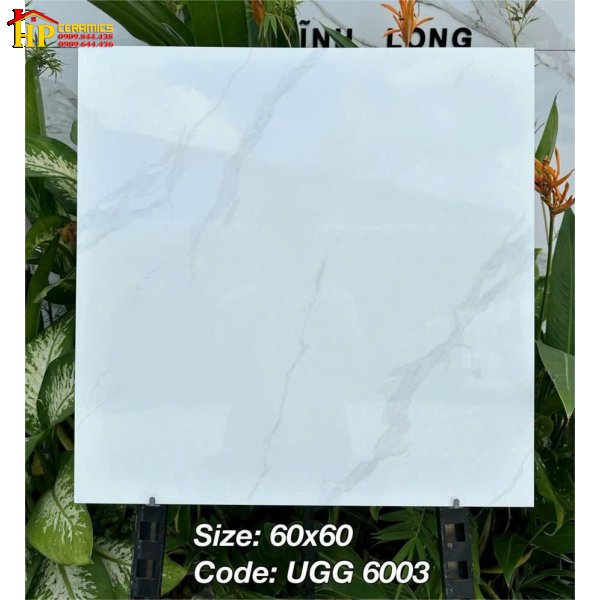 GẠCH LÁT NỀN 600X600 TRẮNG VÂN KHÓI 6003 CAO CẤP GIÁ RẺ