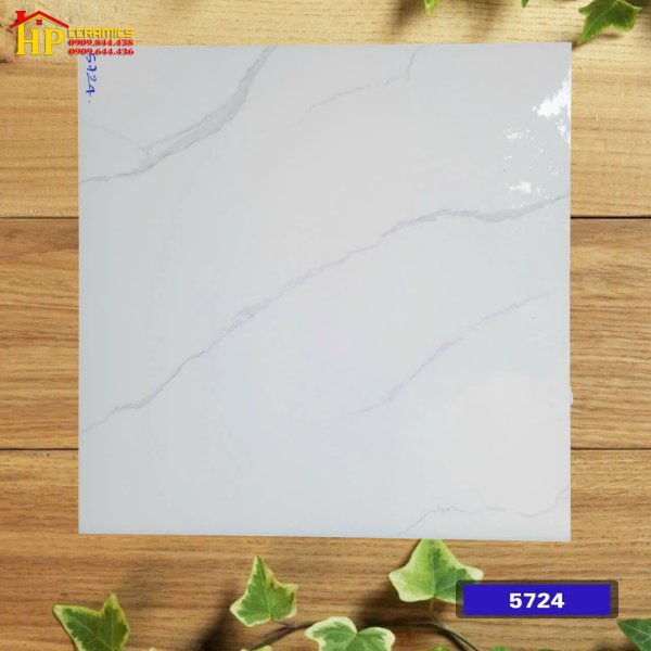 GẠCH LÁT NỀN 60X60 TRẮNG VÂN KHÓI 5724 CAO CẤP GIÁ RẺ
