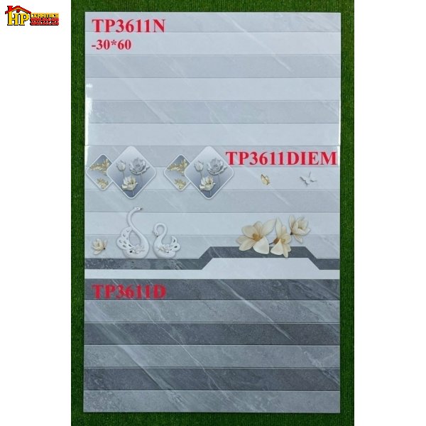 GẠCH ỐP TƯỜNG 30X60 SỌC XÁM ĐẬM LỢT ĐIỂM BÔNG 3611 CAO CẤP GIÁ RẺ