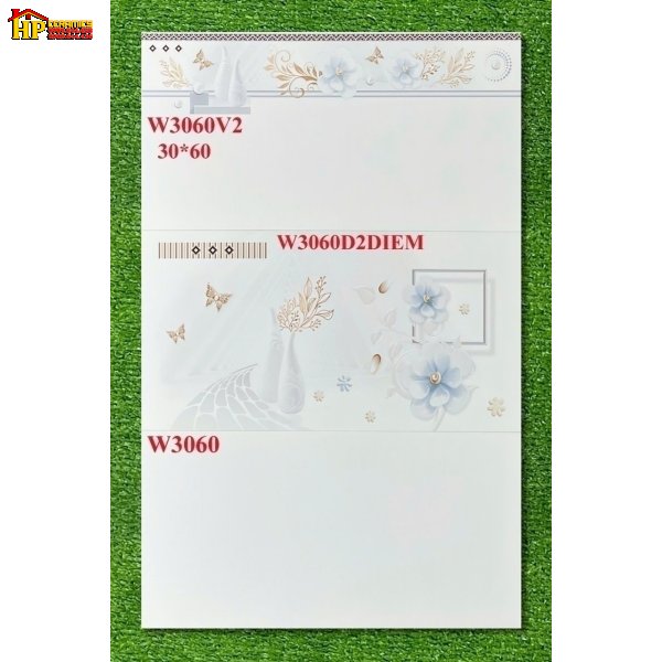 GẠCH ỐP TƯỜNG 30X60 TRẮNG TRƠN ĐIỂM BÔNG BƯỚM 3060 CAO CẤP GIÁ RẺ