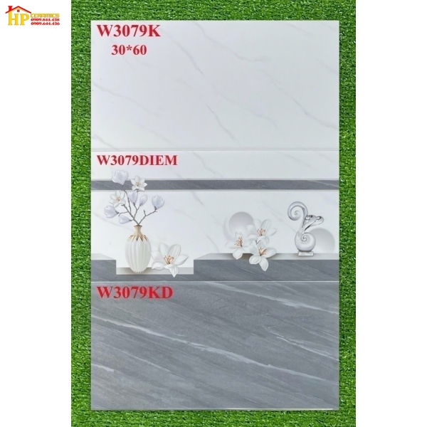 GẠCH ỐP TƯỜNG 30X60 VÂN ĐÁ XÁM ĐẬM LỢT ĐIỂM BÔNG SỨ 3079 CAO CẤP GIÁ RẺ