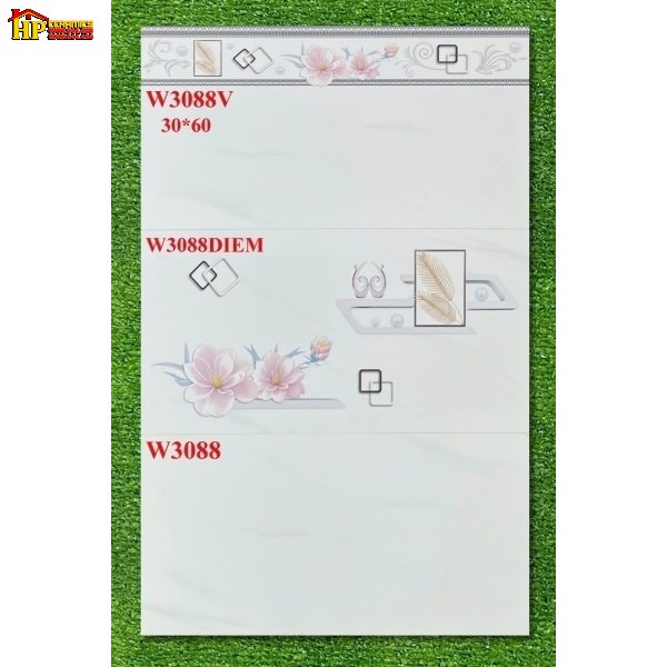 GẠCH ỐP TƯỜNG 30X60 TRẮNG VÂN KHÓI ĐIỂM BÔNG 3088 CAO CẤP GIÁ RẺ