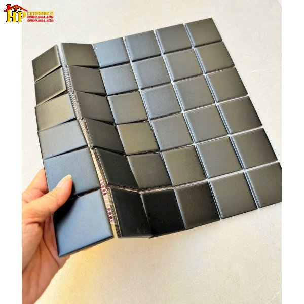GẠCH TRANG TRÍ 30X30 MOSAIC 36 Ô VUÔNG ĐEN CAO CẤP GIÁ RẺ