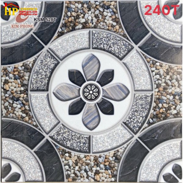 GẠCH LÁT SÂN VƯỜN 50X50 VÂN ĐÁ MÀI BÔNG GIỮA 528 CAO CẤP GIÁ RẺ