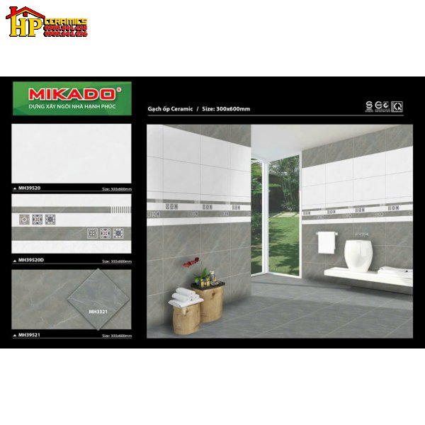 GẠCH ỐP TƯỜNG 30X60 VÂN ĐÁ XÁM ĐẬM LỢT ĐIỂM SỌC CÁ TÍNH 39520 CAO CẤP GIÁ RẺ