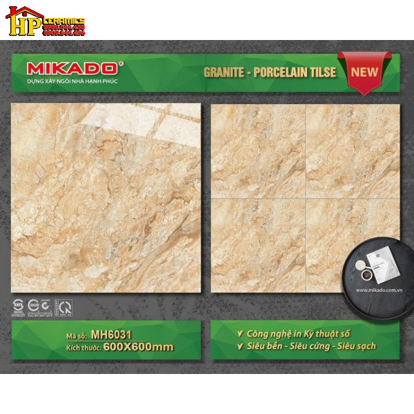 GẠCH LÁT NỀN 60X60 VÂN ĐÁ VÀNG ĐẬM 6031 CAO CẤP GIÁ RẺ
