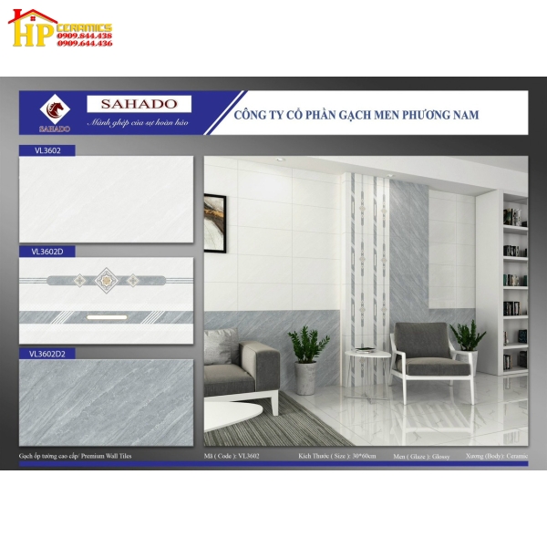 GẠCH ỐP TƯỜNG 30X60 VÂN ĐÁ XÁM XÉO ĐẬM LỢT ĐIỂM CÁ TÍNH  3602 CAO CẤP GIÁ RẺ