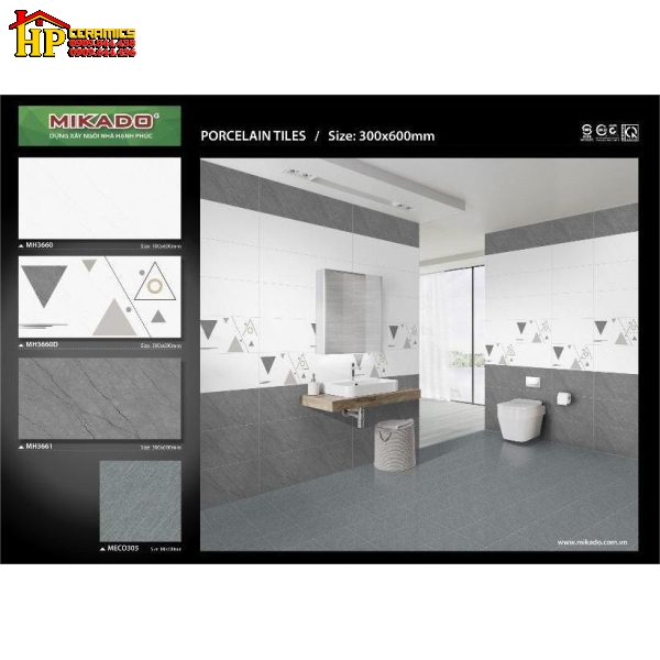 GẠCH ỐP TƯỜNG 30X60 VÂN ĐÁ XÁM ĐIỂM TAM GIÁC CÁ TÍNH 3660 CAO CẤP GIÁ RẺ