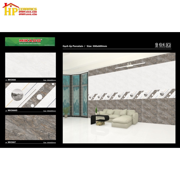 GẠCH ỐP TƯỜNG 30X60 ĐÁ BÓNG VÂN ĐÁ NÂU ĐẬM LỢT ĐIỂM CÁ TÍNH 3666 CAO CẤP GIÁ RẺ