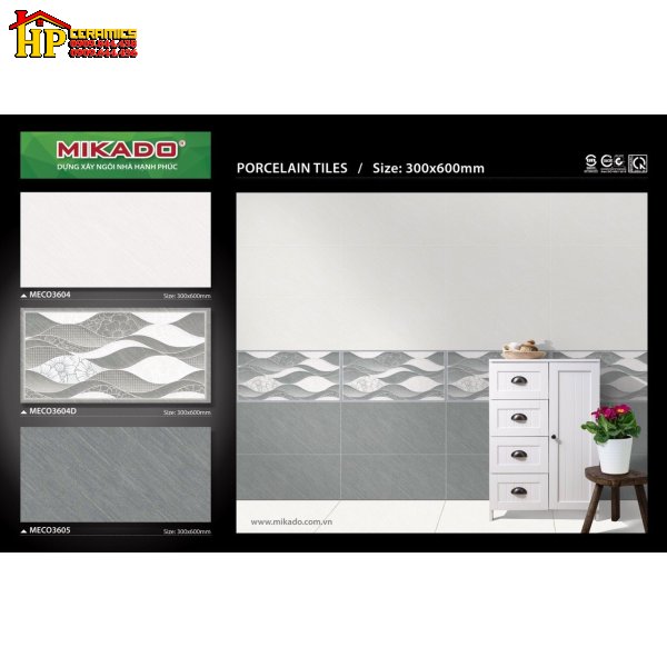 GẠCH ỐP TƯỜNG 30X60 VÂN ĐÁ XÁM ĐẬM LỢT ĐIỂM LƯỢN SÓNG 3604 CAO CẤP GIÁ RẺ