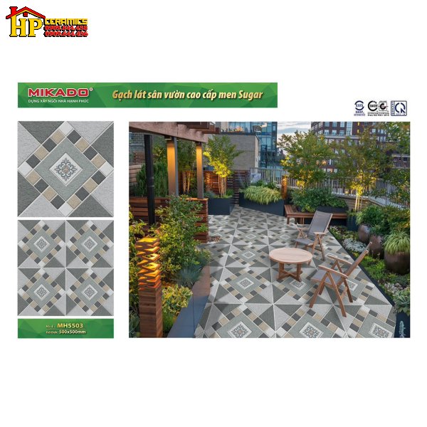 GẠCH LÁT SÂN VƯỜN 50X50 BÔNG CỔ ĐIỂN 5503 CAO CẤP GIÁ RẺ