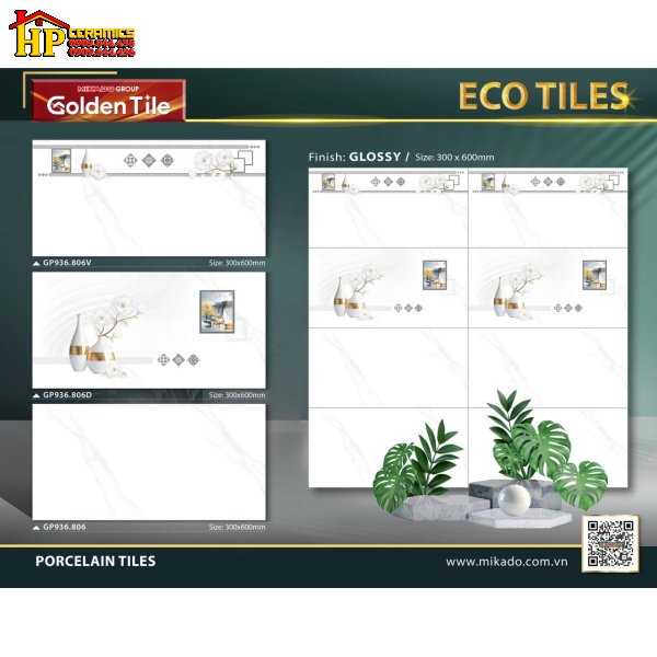 GẠCH ỐP TƯỜNG 30X60 TRẮNG VÂN KHÓI ĐIỂM BÌNH BÔNG TRẮNG CHỈ VÀNG 806 CAO CẤP GIÁ RẺ