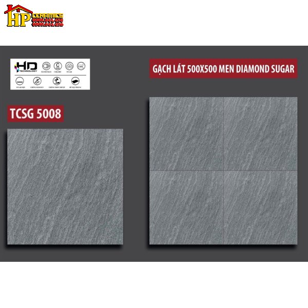 GẠCH LÁT SÂN VƯỜN 50X50 MÀU XÁM VÂN XÉO 5008 CAO CẤP GIÁ RẺ