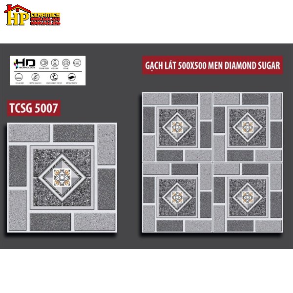 GẠCH LÁT SÂN VƯỜN 50X50 HOA VĂN CỔ ĐIỂN 5007 CAO CẤP GIÁ RẺ