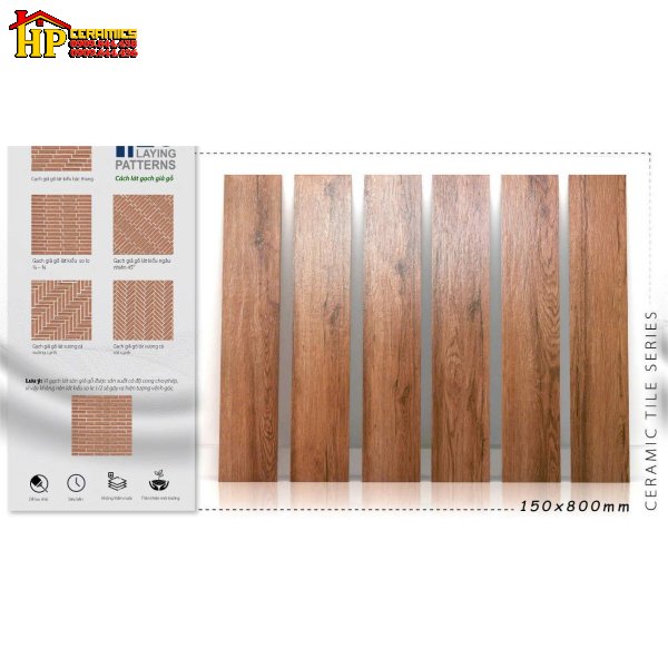 GẠCH LÁT NỀN 15X80 VÂN GỖ NÂU ĐỎ 1834 CAO CẤP GIÁ RẺ
