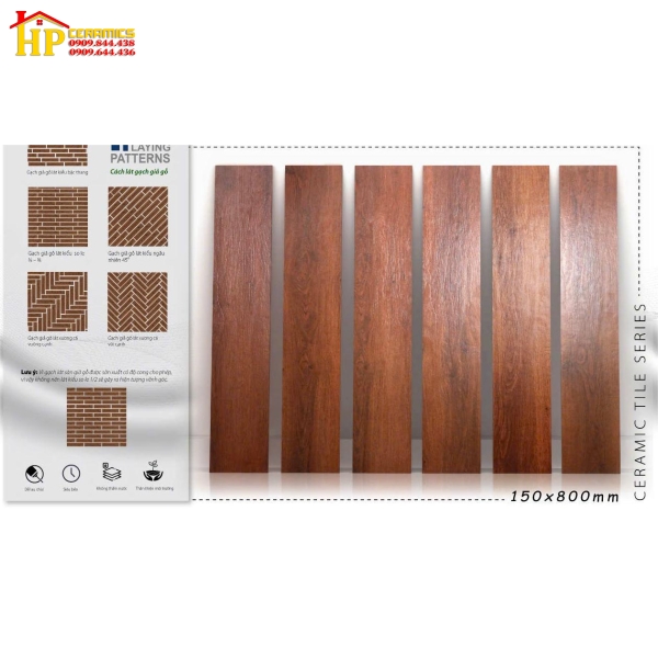 GẠCH LÁT NỀN 15X80 THANH GỖ NÂU CÁNH GIÁN 1801 CAO CẤP GIÁ RẺ
