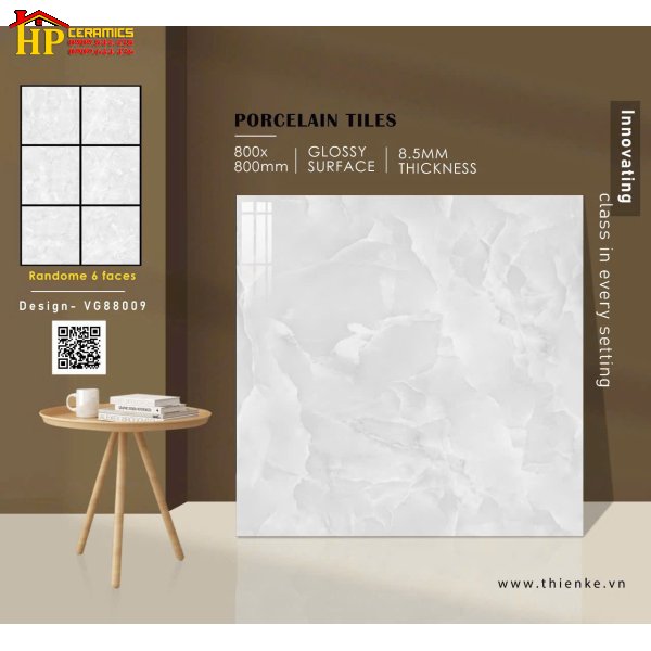 GẠCH LÁT NỀN 80X80 VÂN ĐÁ XÁM 88009 CAO CẤP GIÁ RẺ