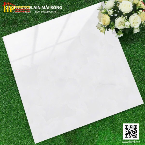 GẠCH LÁT NỀN 60X60 VÂN MÂY XÁM NHẸ 6652 CAO CẤP GIÁ RẺ