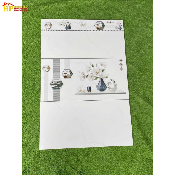 GẠCH ỐP TƯỜNG 30X60 TRẮNG VÂN KHÓI ĐIỂM BÔNG SỨ TRẮNG 36301 CAO CẤP GIÁ RẺ