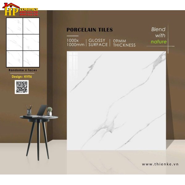 GẠCH LÁT NỀN 100X100 TRẮNG VÂN KHÓI 116 NHẬP KHẨU CAO CẤP