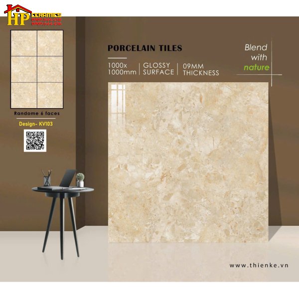 GẠCH LÁT NỀN 100X100 VÂN ĐÁ VÀNG 103 NHẬP KHẨU CAO CẤP