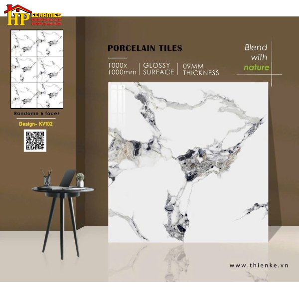 GẠCH LÁT NỀN 100X100 TRẮNG VÂN SỎI 102 NHẬP KHẨU CAO CẤP 
