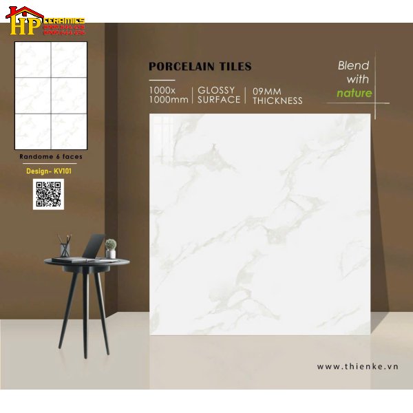 GẠCH LÁT NỀN 100X100 TRẮNG VÂN KHÓI LỢT 101 CAO CẤP GIÁ RẺ