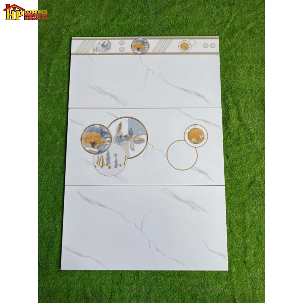 GẠCH ỐP TƯỜNG 40X80 TRẮNG VÂN KHÓI VÀNG ĐIỂM BÔNG VÀNG 4852 CAO CẤP GIÁ RẺ