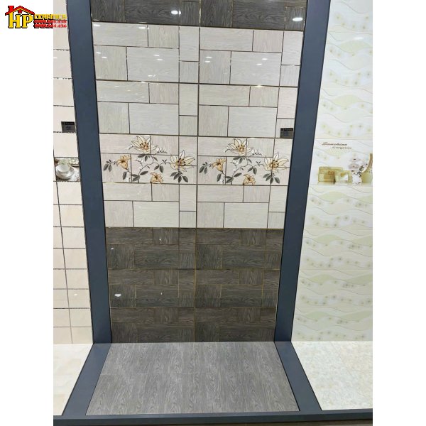 GẠCH ỐP TƯỜNG 30X60 VÂN GỖ GHÉP CHỈ VÀNG ĐIỂM BÔNG LY 3635 CAO CẤP GIÁ RẺ