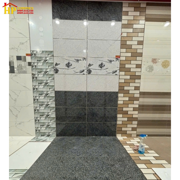GẠCH ỐP TƯỜNG 30X60 VÂN ĐÁ XÁM ĐẬM LỢT CHỈ VÀNG 98269 CAO CẤP GIÁ RẺ