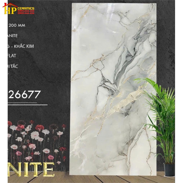 GẠCH LÁT NỀN 60X120 VÂN ĐÁ CHỈ VÀNG KHẮC KIM 126677 CAO CẤP GIÁ RẺ