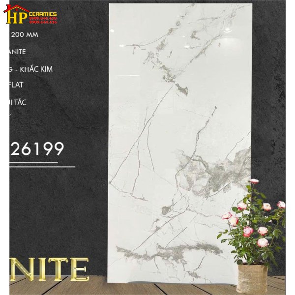 GẠCH LÁT NỀN 60X120 TRẮNG VÂN ĐÁ KHẮC KIM 126199 CAO CẤP GIÁ RẺ