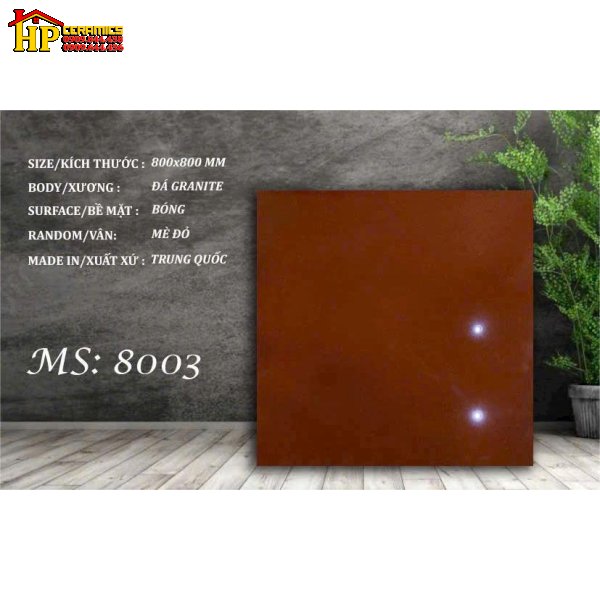 GẠCH LÁT NỀN 80X80 ĐỎ MÈ 8003 CAO CẤP GIÁ RẺ