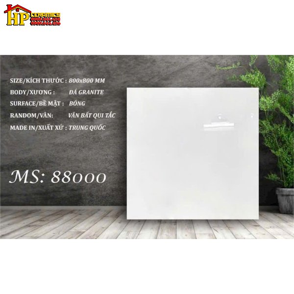 GẠCH LÁT NỀN 80X80 TRẮNG TRƠN 88000 CAO CẤP GIÁ RẺ