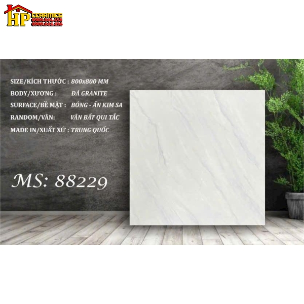 GẠCH LÁT NỀN 80X80 VÂN XÉO XÁM ẨN KIM SA 88229 CAO CẤP GIÁ RẺ
