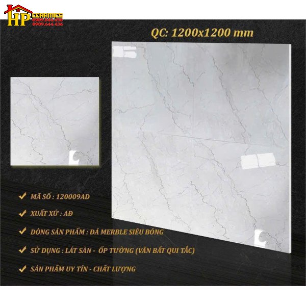 GẠCH LÁT NỀN 120X120 VÂN ĐÁ XÁM 120009 CAO CẤP GIÁ RẺ