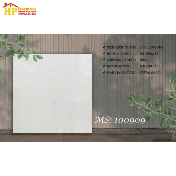 GẠCH LÁT NỀN 100X100 VÂN MÂY XÁM TRẮNG 100909 NHẬP KHẨU CAO CẤP