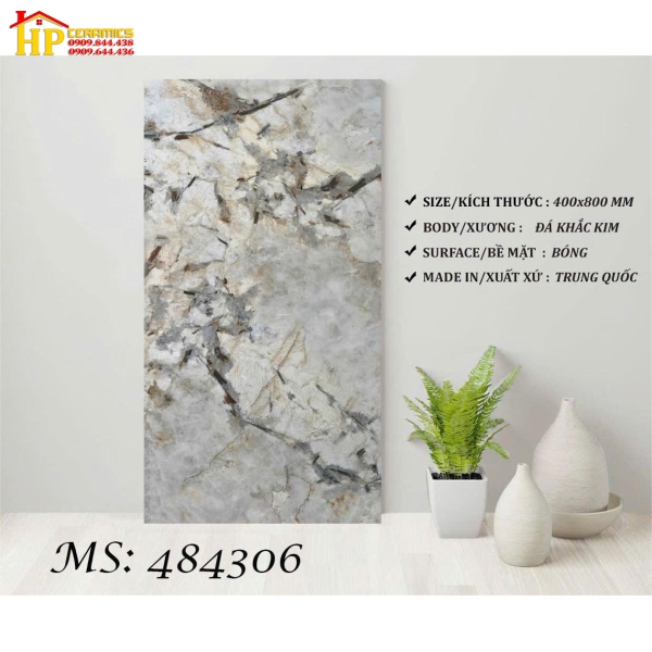 GẠCH ỐP TƯỜNG 40X80 VÂN ĐÁ MARBLE NÂU ĐÁ KHẮC KIM 484306 CAO CẤP GIÁ RẺ