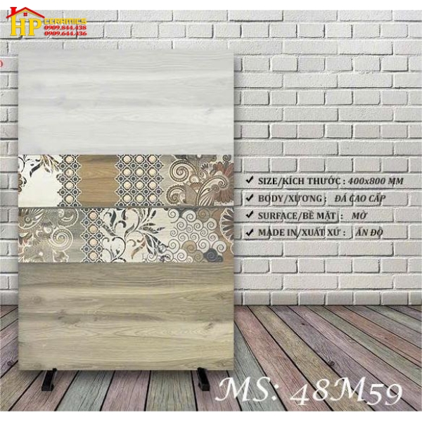 GẠCH ỐP TƯỜNG 40X80 VÂN GỖ ĐẬM LỢT MỜ ĐIỂM CỔ ĐIỂN 48M59 CAO CẤP GIÁ RẺ