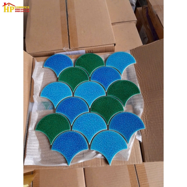 GẠCH TRANG TRÍ MOSAIC VẨY CÁ BÓNG CAO CẤP GIÁ RẺ