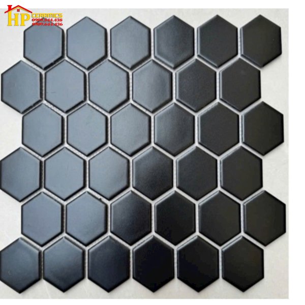 GẠCH TRANG TRÍ 30X30 VĨ LỤC GIÁC NHỎ GHÉP MÀU ĐEN CAO CẤP GIÁ RẺ