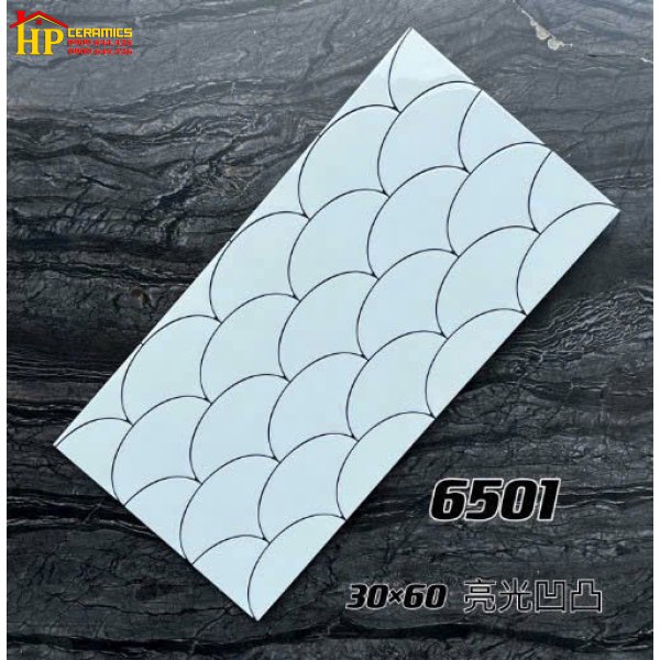 GẠCH TRANG TRÍ 30X60 VẢY CÁ TRẮNG 6501 CAO CẤP GIÁ RẺ