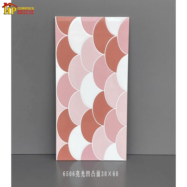GẠCH TRANG TRÍ 30X60 VẨY CÁ HỒNG ĐẬM LỢT 6506 CAO CẤP GIÁ RẺ