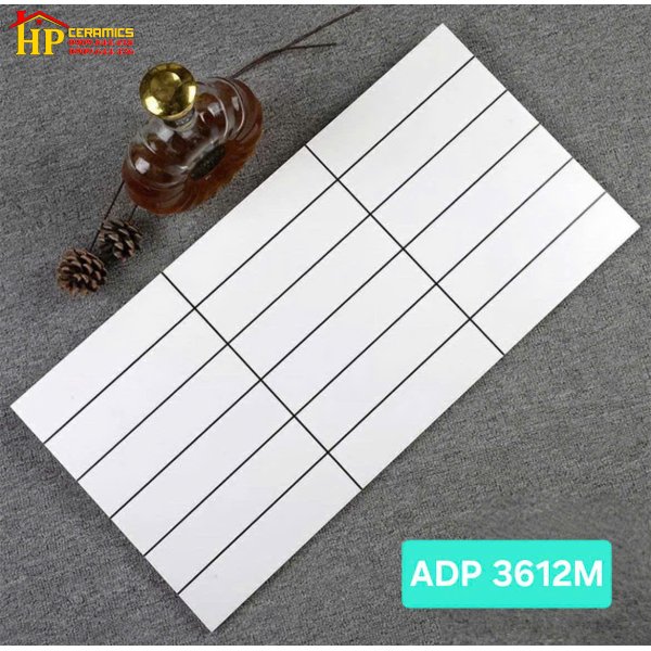 GẠCH TRANG TRÍ 30X60 18 Ô CHỮ NHẬT TRẮNG 3612M CAO CẤP GIÁ RẺ