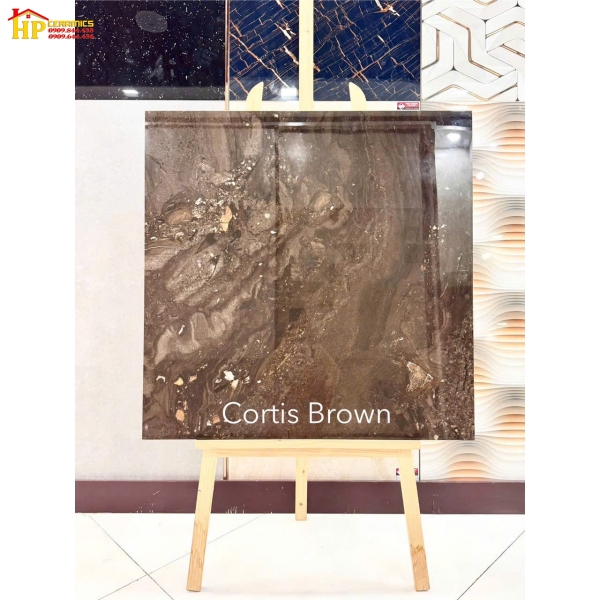 GẠCH LÁT NỀN 80X80 VÂN ĐÁ NÂU LẮC CORTIS BROWN CAO CẤP GIÁ RẺ