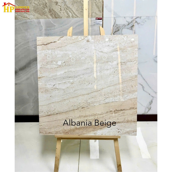GẠCH LÁT NỀN 80X80 VÂN ĐÁ MARBLE NÂU ALBANIA BEIGE CAO CẤP GIÁ RẺ