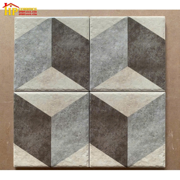 GẠCH BÔNG 20X20 HOA VĂN HÌNH HỘP GHÉP NÂU XÁM CỔ ĐIỂN CAO CẤP GIÁ RẺ